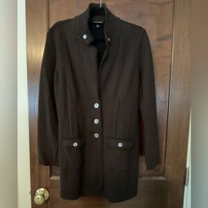 Eileen Fisher wool jacket coat brown large